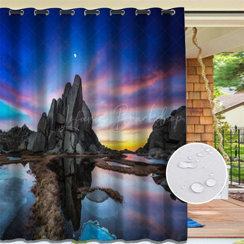 Lofaris Sky Coast Waterproof Landscape Outdoor Curtains For Gazebo