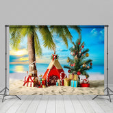 Lofaris Sky Sunset Coconut Tree Christmas In July Backdrop