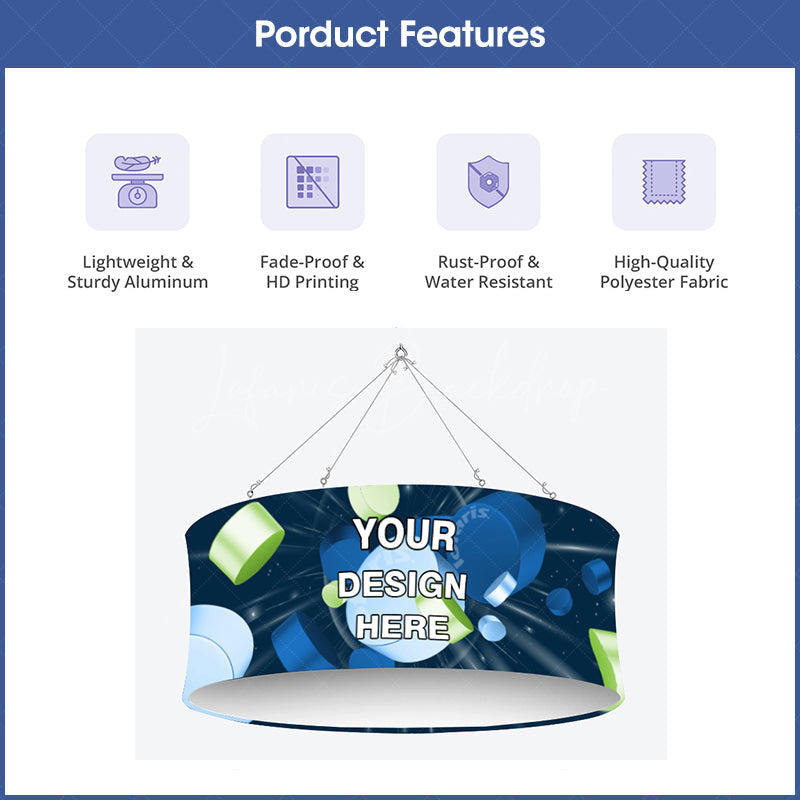Lofaris Sky Tube Circle Hanging Banners for Trade Show