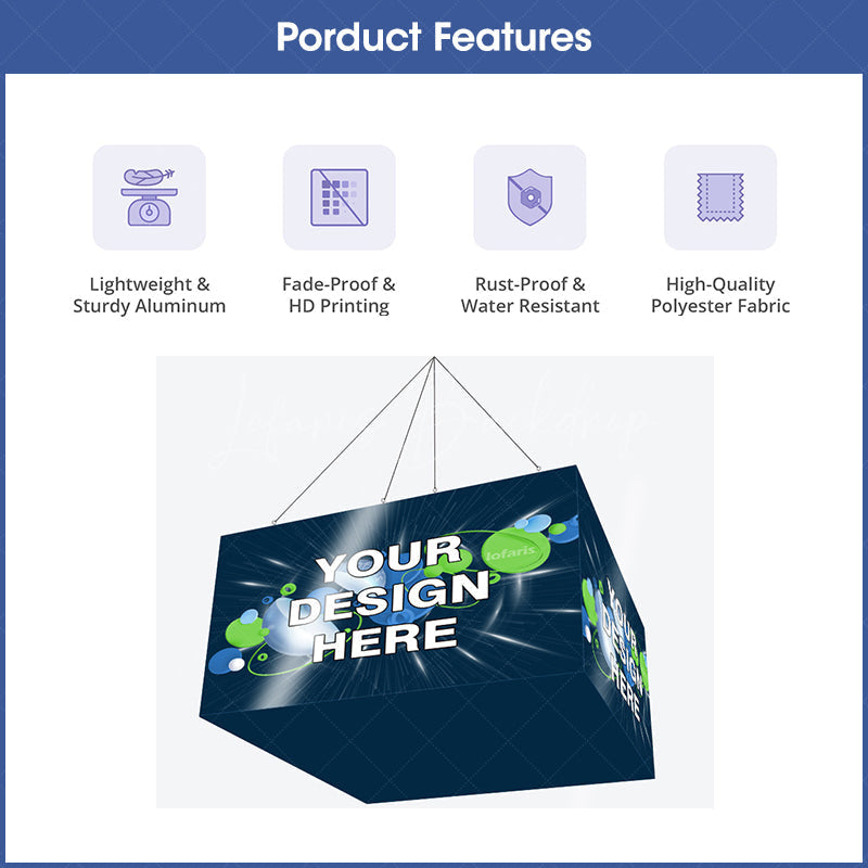 Lofaris Sky Tube Rectangle Cube Hanging Banners for Fairs