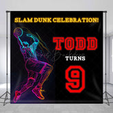 Lofaris Slam Dunk Celebrate Custom 9th Birthday Backdrop