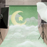 Lofaris Sleep Tight Green Birthday Cake Smash Sweep Backdrop