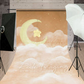 Lofaris Sleep Tight Orange Birthday Cake Smash Sweep Backdrop