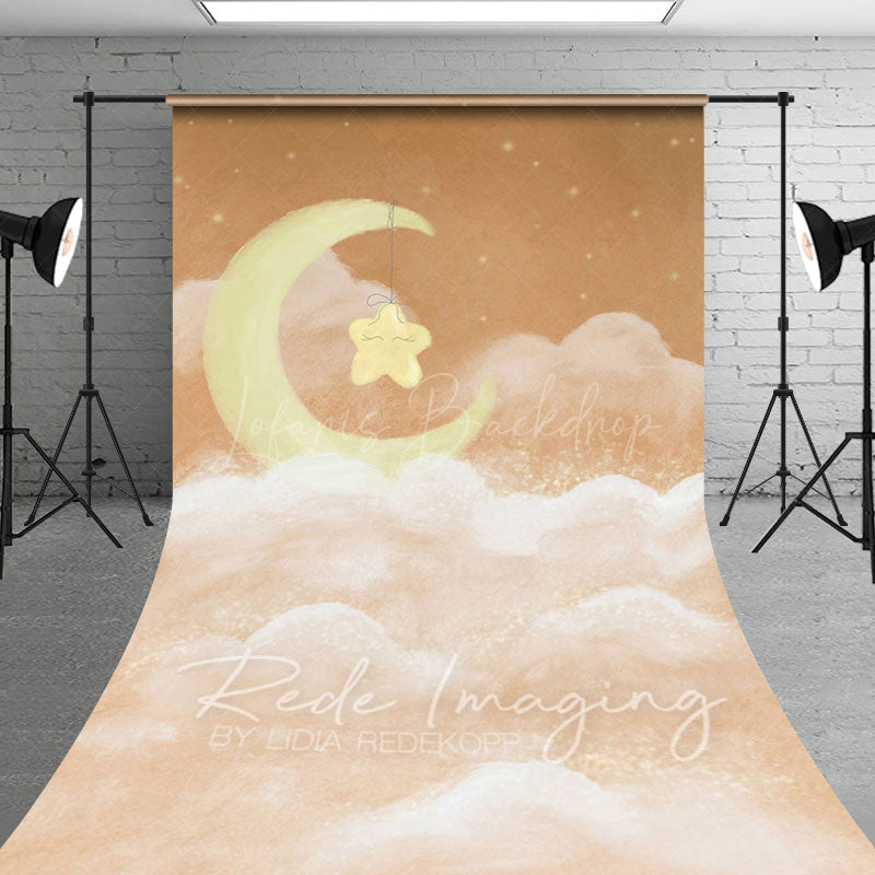 Lofaris Sleep Tight Orange Birthday Cake Smash Sweep Backdrop