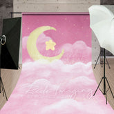 Lofaris Sleep Tight Pink Birthday Cake Smash Sweep Backdrop