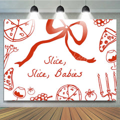 Lofaris Slice Babies Pizza Theme Baby Shower Backdrop Red and White Italian Dinner Party Banner
