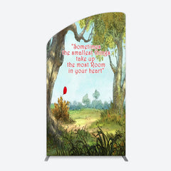 Lofaris Slogan Wild Green Forest Landscape Arch Backdrop