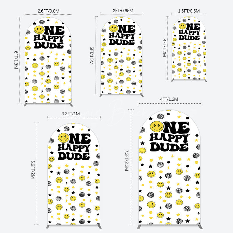 Lofaris Smile Emoticon One Happy Dude Birthday Arch Backdrop