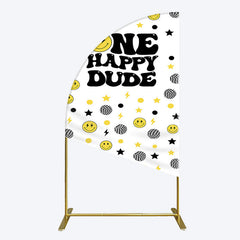 Lofaris Smile Emoticon One Happy Dude Birthday Half Moon Arch Backdrop