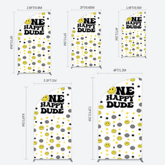 Lofaris Smile Emoticon One Happy Dude Birthday Half Moon Arch Backdrop