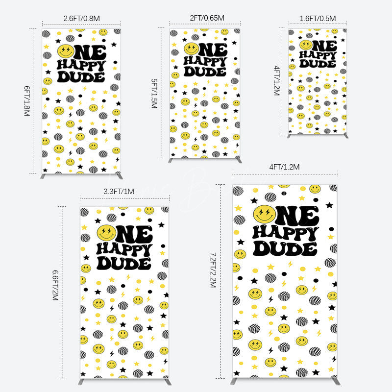 Lofaris Smile Emoticon One Happy Dude Birthday Rectangle Backdrop