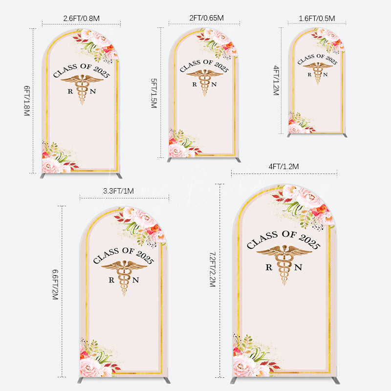 Lofaris Snake Staff Class 2025 Nurse Graduation Arch Backdrop