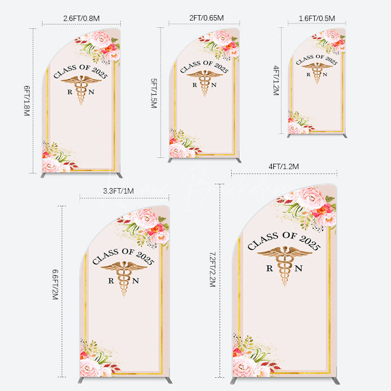 Lofaris Snake Staff Class 2025 Nurse Graduation Half Moon Arch Backdrop