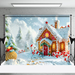 Lofaris Snow Fairy World Gingerbread House Christmas Backdrop