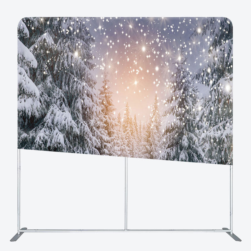 Lofaris Snow Landscape Pine Tree Forest Pillow Case Backdrop