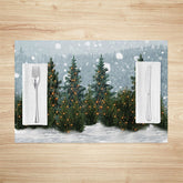 Lofaris Snow Pine Forest Winter Wonderland Set Of 4 Placemats