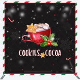 Lofaris Snow Tasty Coffee Cherry Christmas Square Backdrop