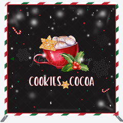 Lofaris Snow Tasty Coffee Cherry Christmas Square Backdrop