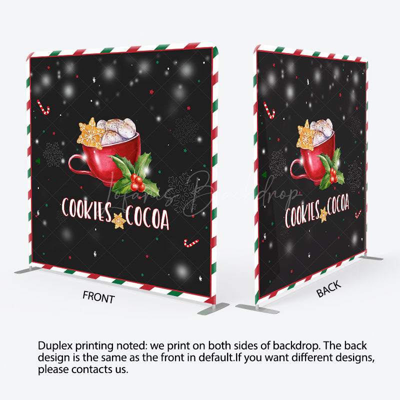 Lofaris Snow Tasty Coffee Cherry Christmas Square Backdrop