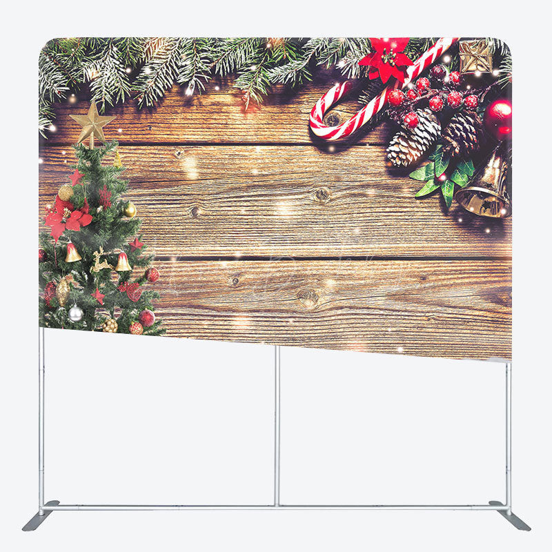 Lofaris Snow Wood Merry Christmas Double-Sided Square Backdrop