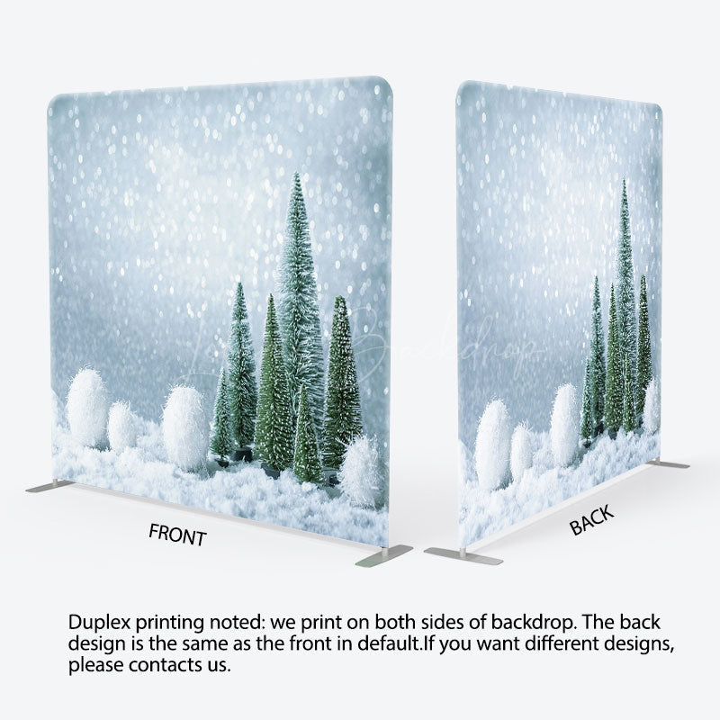 Lofaris Snowball With Trees Christmas Pillow Case Backdrop