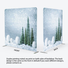 Lofaris Snowball With Trees Christmas Pillow Case Backdrop