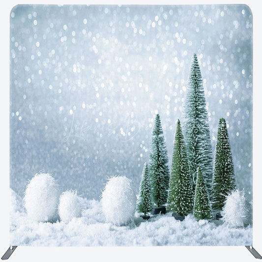 Lofaris Snowball With Trees Christmas Pillow Case Backdrop