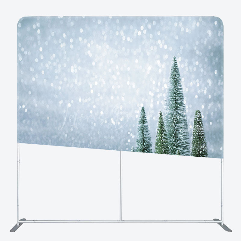 Lofaris Snowball With Trees Christmas Pillow Case Backdrop