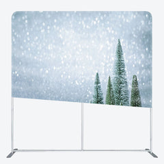 Lofaris Snowball With Trees Christmas Pillow Case Backdrop