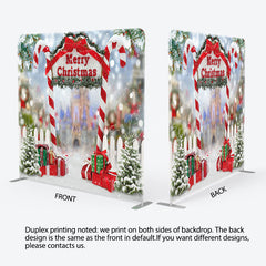 Lofaris Snowflake Candy Cane Christmas Pillow Case Backdrop