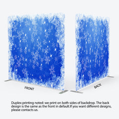 Lofaris Snowflake Dark Blue Christmas Pillow Case Backdrop
