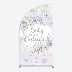 Lofaris Snowflake Floral Baby Is Cold Outside Arch Backdrop