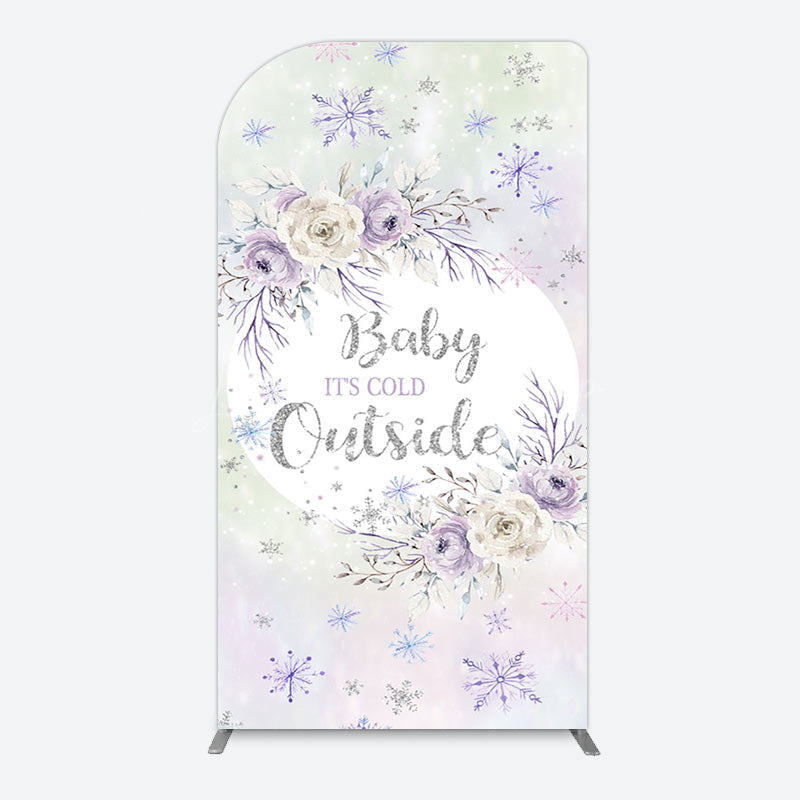 Lofaris Snowflake Floral Baby Is Cold Outside Arch Backdrop