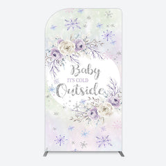 Lofaris Snowflake Floral Baby Is Cold Outside Arch Backdrop