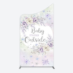 Lofaris Snowflake Floral Baby Is Cold Outside Arch Backdrop
