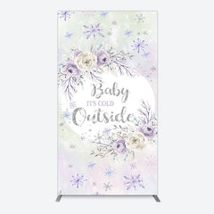 Lofaris Snowflake Floral Baby Is Cold Outside Arch Backdrop