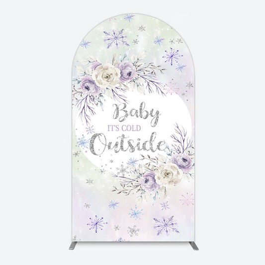 Lofaris Snowflake Floral Baby Is Cold Outside Arch Backdrop