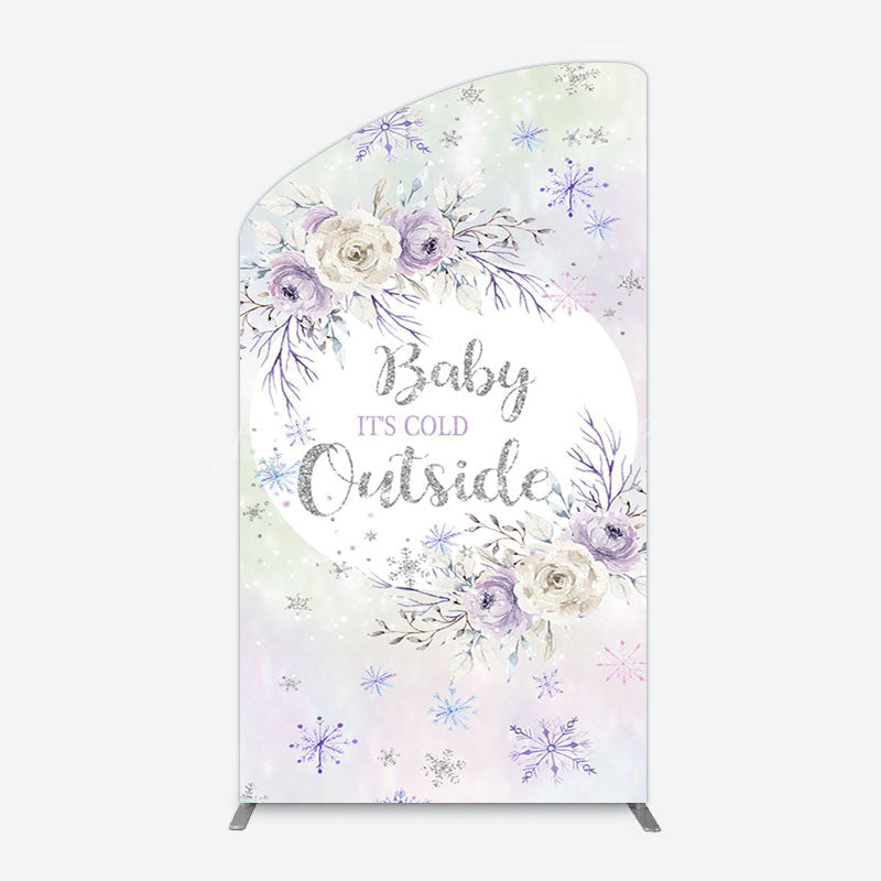 Lofaris Snowflake Floral Baby Is Cold Outside Arch Backdrop