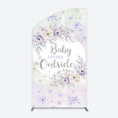 Lofaris Snowflake Floral Baby Is Cold Outside Arch Backdrop