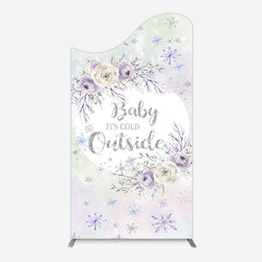 Lofaris Snowflake Floral Baby Is Cold Outside Arch Backdrop