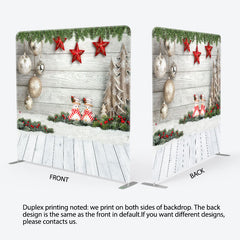 Lofaris Snowflake Snowman Wooden Christmas Square Backdrop