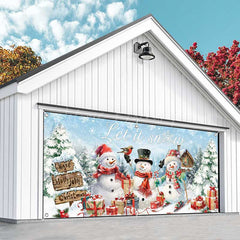 Lofaris Snowman Let It Snow Christmas Garage Door Banner