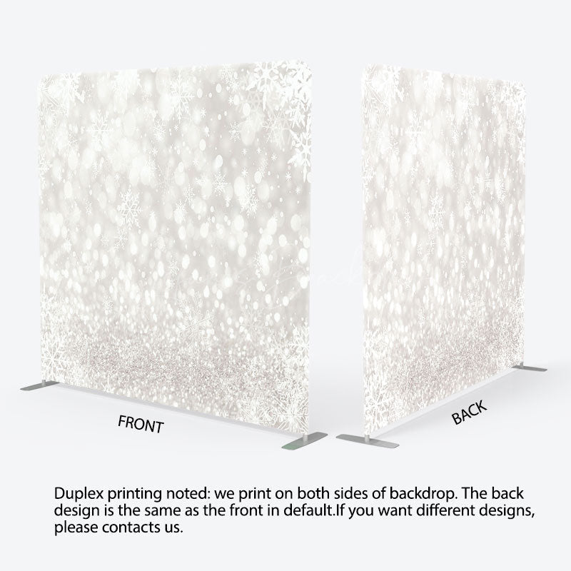 Lofaris Snowy Bokeh Glitter Christmas Pillow Case Backdrop