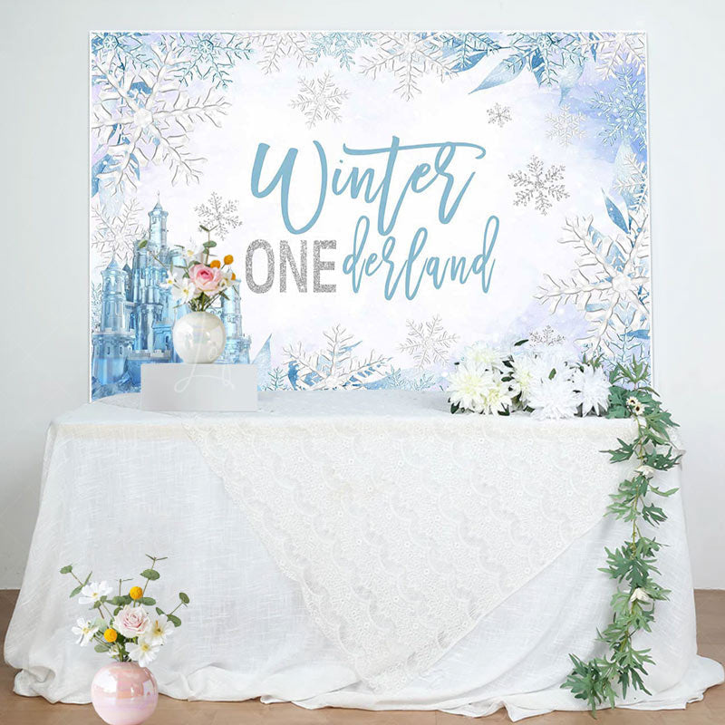 Lofaris Snowy Castle Winter Onederland Birthday Backdrop