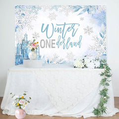 Lofaris Snowy Castle Winter Onederland Birthday Backdrop