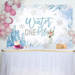 Lofaris Snowy Castle Winter Onederland Birthday Backdrop