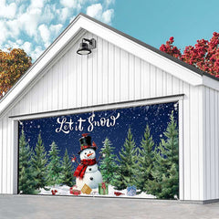 Lofaris Snowy Christmas Night Let It Snow Garage Door Banner