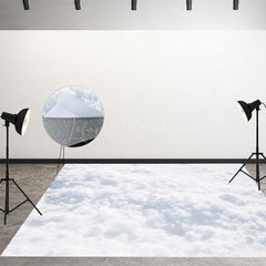 Lofaris Snowy Forest Cute Snowman Winter Room Set Backdrop