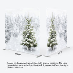 Lofaris Snowy Forest White Words Square Tension Backdrop