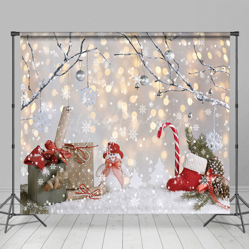 Lofaris Snowy Light Bokeh Christmas Vibe Room Set Backdrop